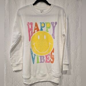 NWOT Art Class Colorful Happy Vibes Sweatshirt - White